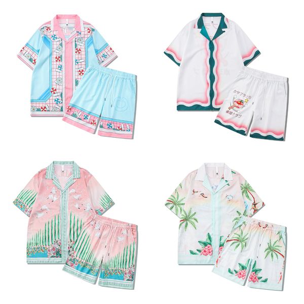 

New Casablanc Casa Shirt Designer Mens T Shirt and Shorts Sets Blanca Men Polo Shirt Mens Designer Graphic Tee Loose Shirt Tees Summer Tour Casablancas Tshirt, #6