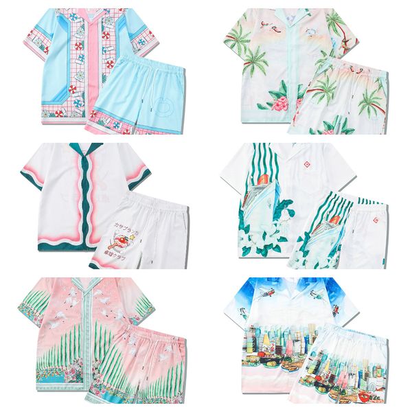 

Casablanc Casa Shirt Designer Mens T Shirt and Shorts Sets Blanca Men Polo Shirt Mens Designer Graphic Tee Loose Shirt Tees Summer Tour Casablancas Tshirt, #6