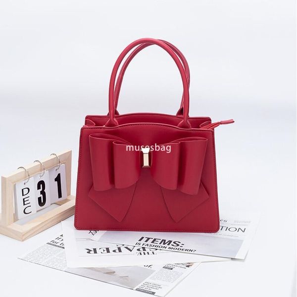

High quality women bag retro crossbody bag bow large capacity bag women handbag designer shopping bag classic high-quality mini tote bag, Red