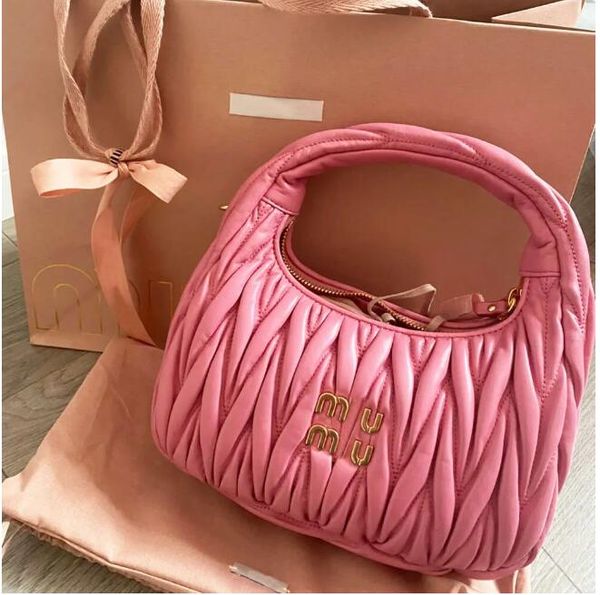 

Women's Pink Designer Cleo Bag MiuiMiui Satchel Tote Wander Matelasse Underarm Hobo Genuine Leather with Shoulder Strap Clutch Mens Purses Crossbody Bags Handbag, 7#
