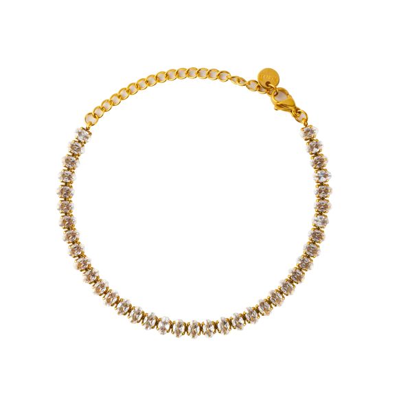 

18K stainless steel titanium steel inlaid zircon jewelry bracelet with diamond super flash bracelet