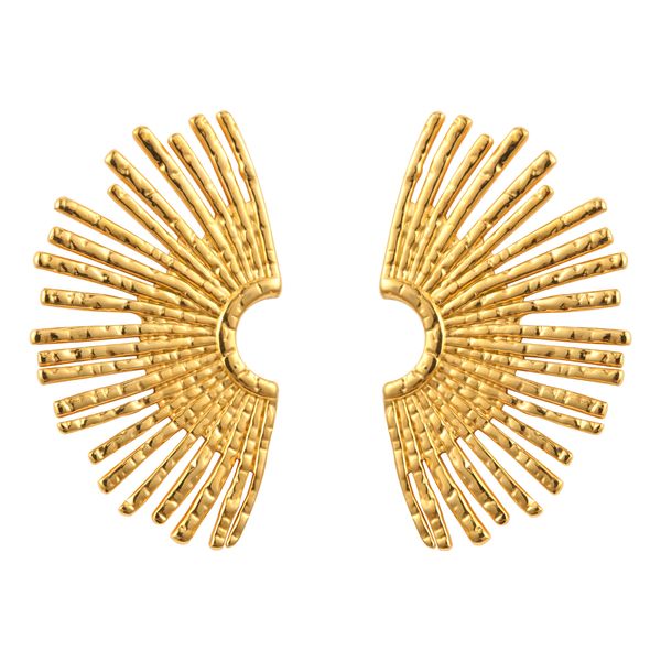 

New Fashionable Style Stainless Steel Jewelry Half Sunflower Earrings with Trendy Design and Retro Titanium Steel Earrings