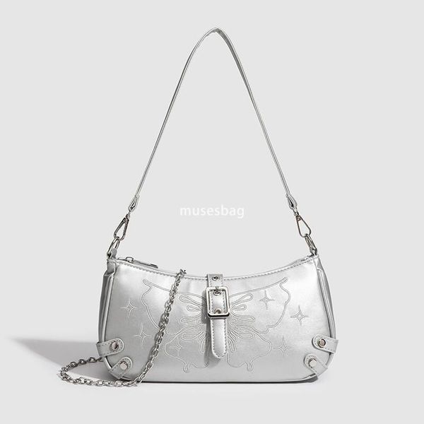 

New Korean style underarm bag with high texture niche original single shoulder bag silver fashionable and versatile texture crossbody bag, Black