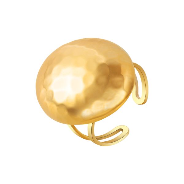 

Instagram's popular 18K stainless steel hammer patterned hemispherical ring