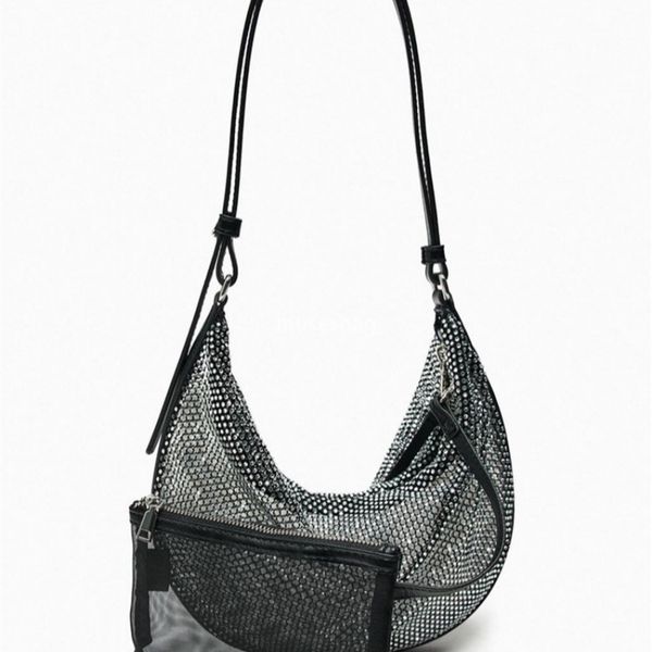 

Women's Bag New Product Versatile Tote Bag Shiny Dumpling Bag Fashionable One Shoulder Underarm Bag Cross border Women's Bag High end Feel Handbag Mobile Bag, Black