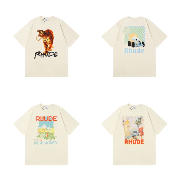 

Rhude 24ss Luxury Brand Rhude Shirt Men T Shirts Designer Men Shirt Men Shorts Print White Black  M L XL Street Cotton Fashion Youth Mens Tshirts Tshirt Summer, Colour4