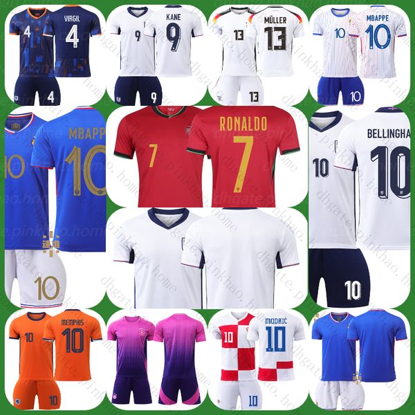 

Mbappe Kane Ronaldo European Cup Football Jersey Sets England France Germany Portugal Italy Spain Croatia Belgium Football Wear, Multi
