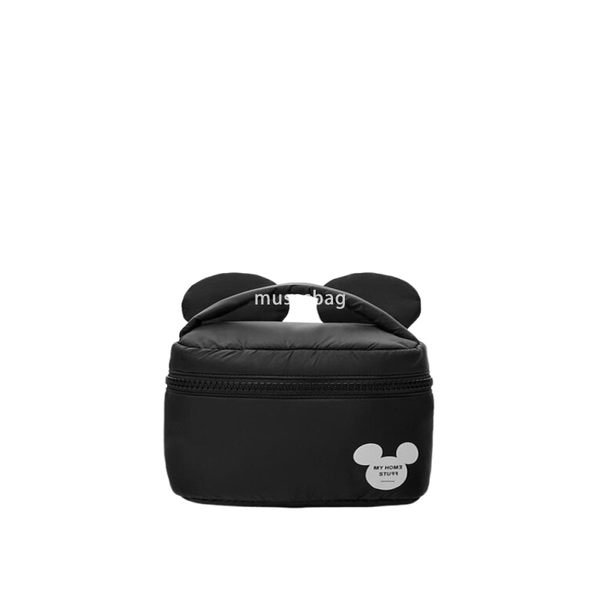 

High quality waterproof down material makeup bag niche design internet celebrity toiletries bag travel storage bag portable carry on bag bucket bag, Black