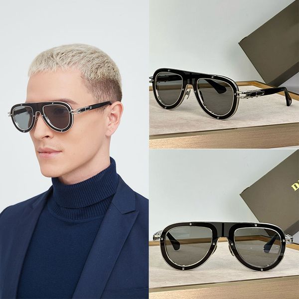 

Glasses Sunglasses Frame TS699 Luxury Mens High end Square Edge Metal Sunglasses Mach Six Large Elliptical Goggles Driving Beach Sunglasses Top Quality