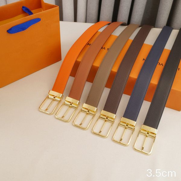 

High-end Fashion Luxury Belt Gold needle buckle Solid color belt Designer men's and women's high quality belt 3.4 cm, 3.4cm no box