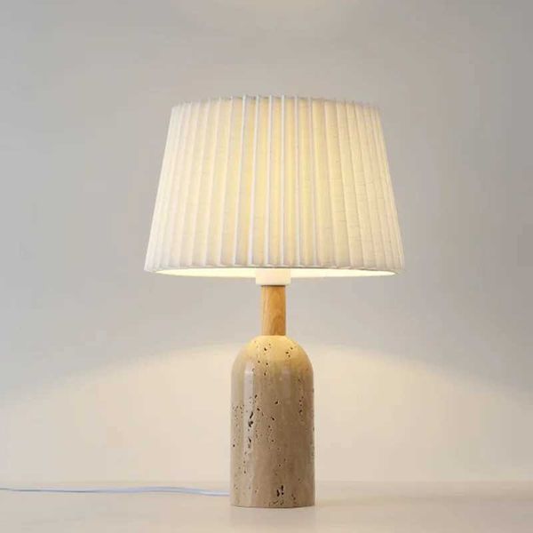 

Lamps Desk Retro Natural Stone Table Lamp Homestay Vintage Hotel Living Room Bedroom Bedhead Fabric Lampshade Bedside Reading Lighting S2460555 hade