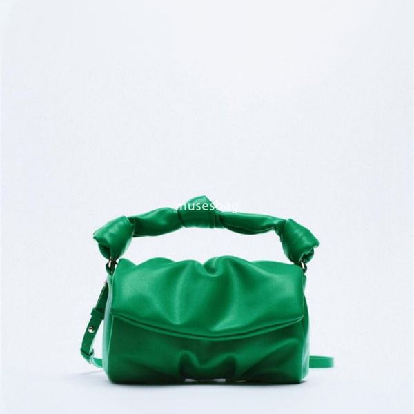 

New High Quality Cloud Bag Mini High Grade Shoulder Bag Fashionable Dumpling Shape Crossbody Bag Knot Folded Handbag, White