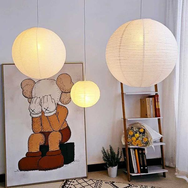 

Lamps Desk Japanese Modern Noguchi Yong Pendant Light LED Akari Rice Paper Hanging Lamp E27 Wabi-sabi Ceiling Chandelier Home Restaurant S2460555