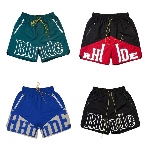 

Rhude Shorts Designer Mens Limited Rhude Shorts Mens Elastic runrun Waist Swim Short Knee Length Hip Hop High Street Sports golf shorts men Training Beach Pants, Colour7
