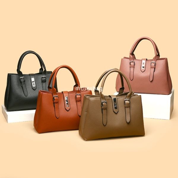 

Advanced Women PU High Quality Fashion Shoulder Bag Retro Versatile Set Large Capacity Classic Minimalist Tote Bag Two Piece Set Mother Bag, Brown