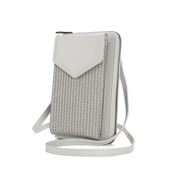 

High quality women designer advanced new woven classic vintage phone bag multifunctional single shoulder leather crossbody long-term multi card wallet, Green