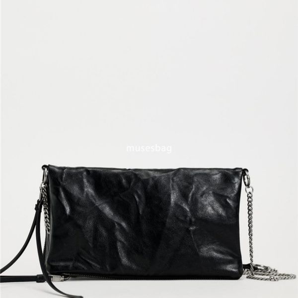 

High quality and fashionable women shoulder bag with new high-end tote bag black mini rock style wrinkle effect crossbody bag
