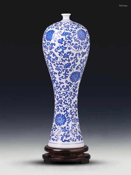 

Chinese Vases Jingdezhen Ceramics Blue And White Porcelain Vase Ornaments Livingroom Home Furnishing Decoration El Figurines Crafts