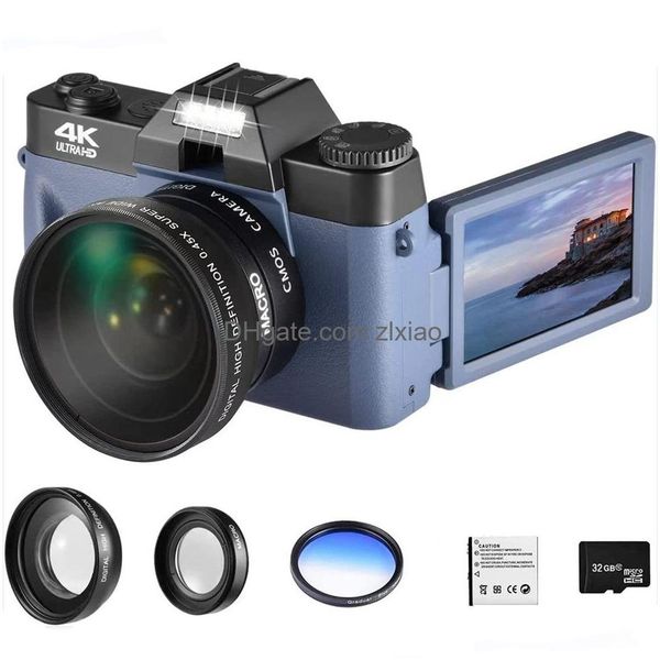 

Cameras Digital Ro Lens 4K Camera Sn Selfie Camcorder 48Mp Vlog Wifi Webcam Vintage Video Recorder 16X Wide Angle 230323 Drop Deliver Dh2K5