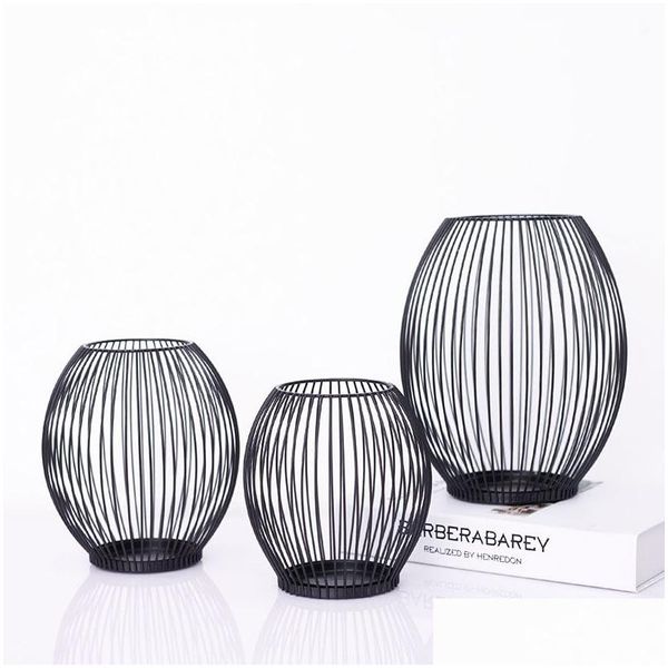 

Holders Candle Black Lantern Candlestick Vintage Iron Metal Decoration Home Furnishing Drop Delivery Garden Decor Otysy stick