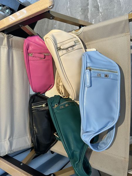 

Waist Bags Designer For Women Men Leather Wedding Party Chest Bag Metal Letters LeVague Messenger, Peach