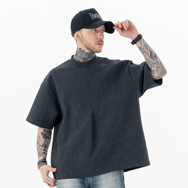 

designer sweatshirt womens shirt tshirts luxury tees tshirts classic luxury Hip Hop t shirts Solid color snowflake washed loose shoulder short sleeved t shirt, Gray