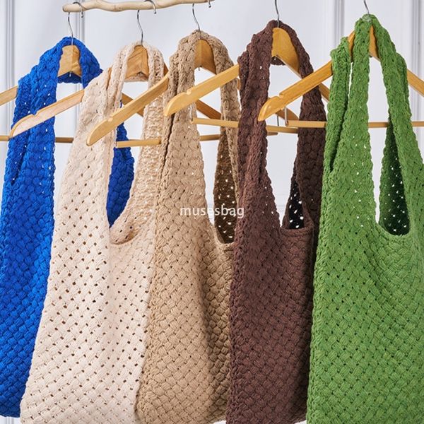 

New Knitted Bag Handmade Knitted Bag Vintage Tote Bag Single Shoulder Bag Bags Women's Woolen Handbag Shopping Bag, Green