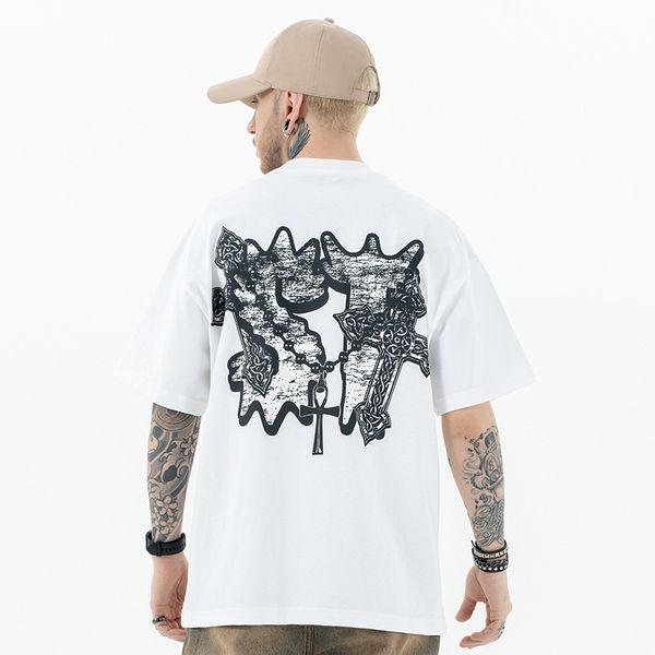 

womens t shirt designer man tshirt sweatshirt tshirts New Product Trendy Brand High Street Heavyweight American Wash Last Dinner Printed Short Sleeves, White