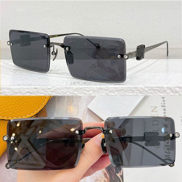 

Retro Womens Designer Square Sunglasses LW5090 Retro brand Metal Minimalist Rimless Sunglasses Womens Designer Legs logo Design UV400 protection Top quality