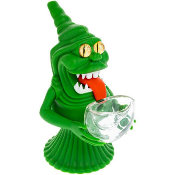 Hot Selling Silicone Green Monster Smoking Pipes Smoke Pot Dry Herb Tobacco Hand Pipe