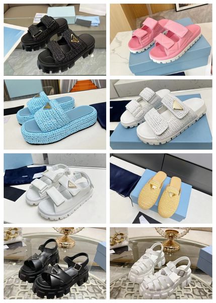 

designer sandals quiet sliders women slippers easy sheep floor shoes Hotel Mop Slippers Flip Flops Moccasins Summer Straw High Beach 35-41, A8
