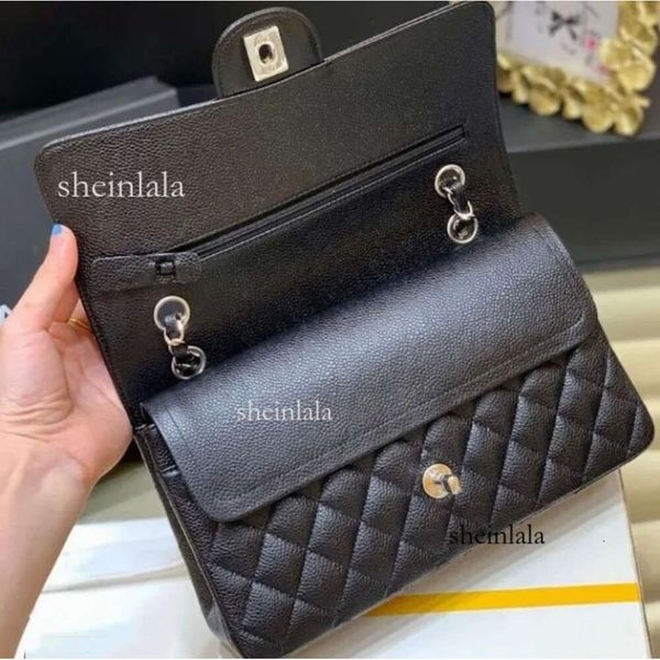 

Designer Bag 10A Mirror Quality Jumbo Double Flap Bag Luxury Real Leather Caviar Lambskin Classic All Black Purse Quilted Cha005, Dark navy