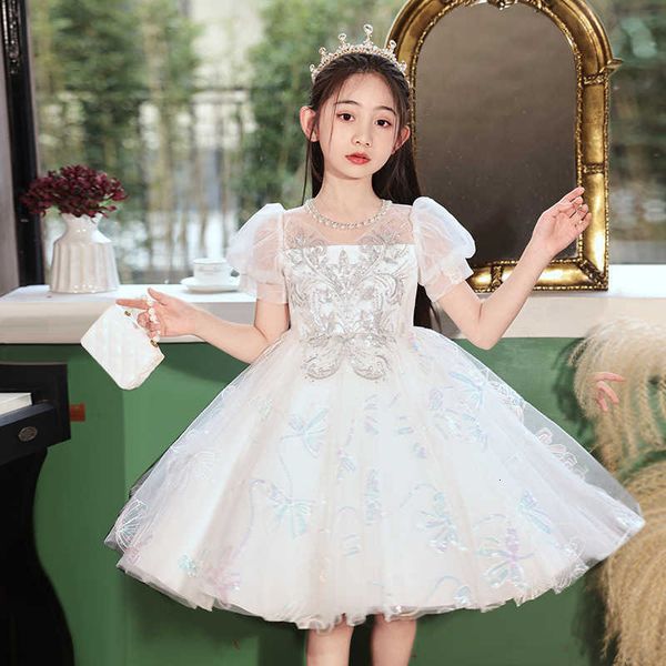 

Elegant Princess Dresses: High-End wer Girl Wedding for Girls - Stylish Kids' Hosting & Piano Performance Dress, Champagne