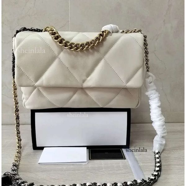 

10A Designer Bag Goat Skin Flap Purse Gold and Silver Stitching Chain Handbags Diamond Lattice Cha009, Red