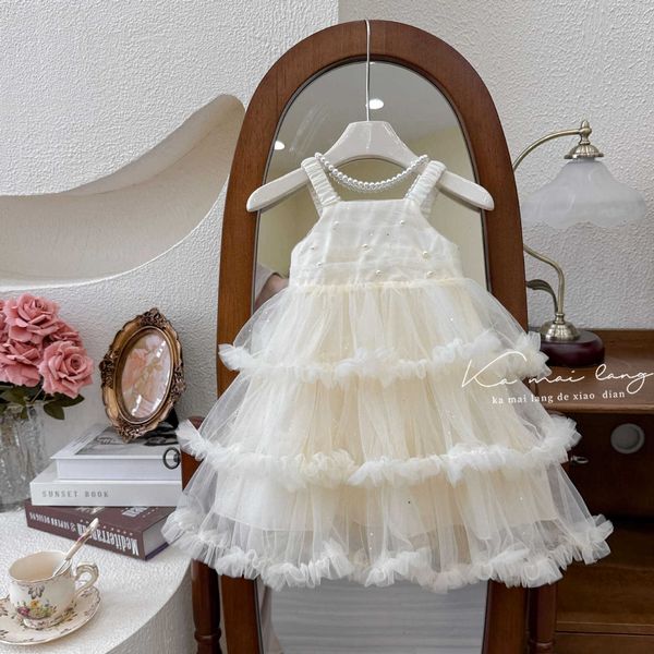 

Girls' Summer 2024, Princess Tutu Cake Dress for Kids, ral Party Ball Gown, Creamywhite