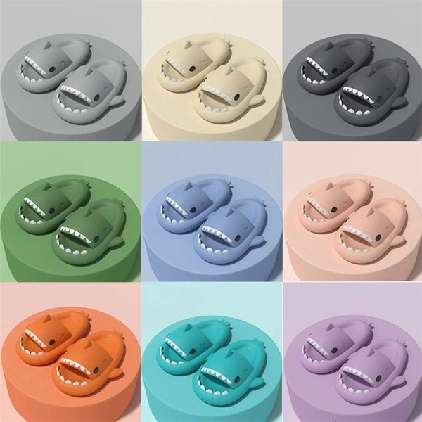 

Man Women Shark Slippers Summer Home Anti-skid Solid Color Couple Outdoor Cool Indoor Household Funny Slippers sandals platform slides, 8_color