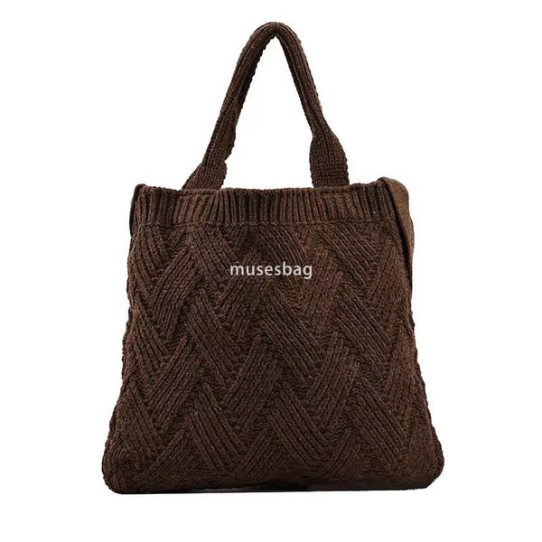 

New high-quality simple and atmospheric knitted bag large capacity shoulder bag retro women's bag crossbody bag woven bag handbag tote bag trendy, Apricot