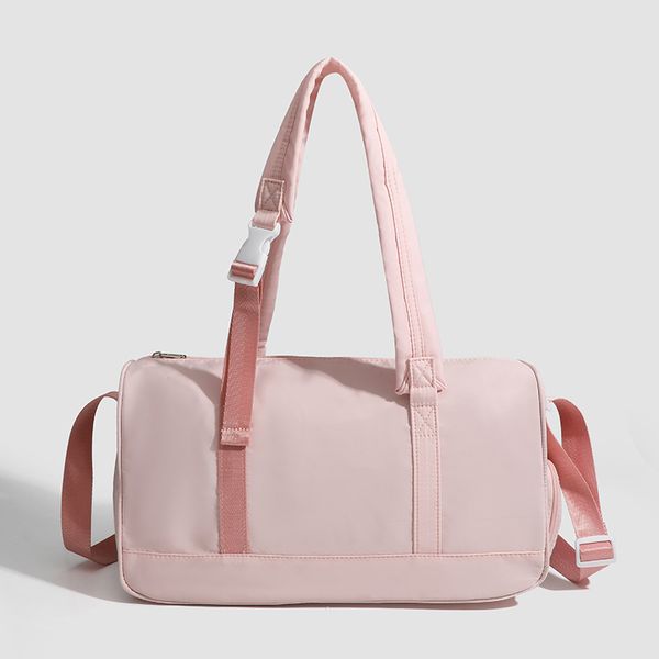 

New minimalist and atmospheric peach powder large capacity short distance travel bag minimalist and fashionable versatile sports and fitness bag, Pink