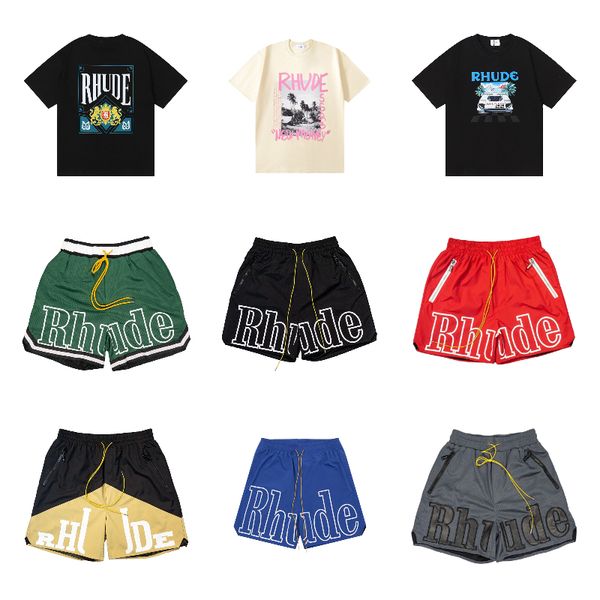 

Rhude tshirt 24SS Mens Designer t shirt Men Women Tess Casual Fashion Round Neck Shirt runrun Shorts Golf shorts men swim shorts kapital shorts cole buxton t shirt, Colour15