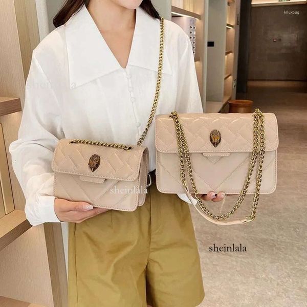 

Shoulder Bags 2024 Women Handbag for Girls Chains Cross Body Bag Brand Designer Clutch Causal PU Solid Color Kur001, Pink