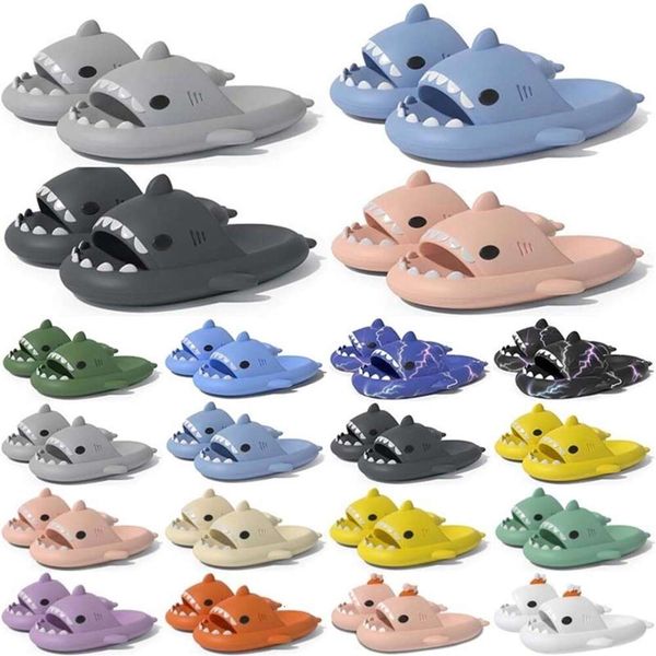 

Free Shipping Designer shark slides sandal slipper sliders for men women sandals slide pantoufle mules men women slippers trainers flip flops sandles color84, Fuchsia