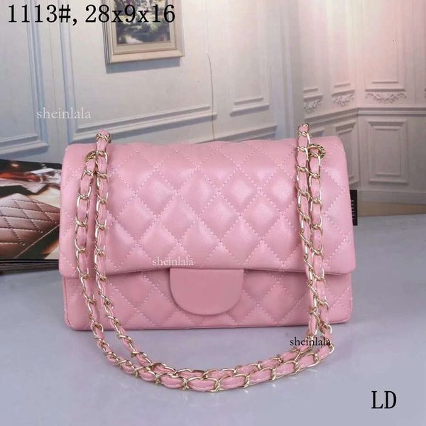

Top Tote Bags Luxuries Designer Women Bag Custom Brand Handbag Women's Leather Gold Chain Crossbody Black White Pink Cha007