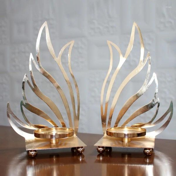

Holders Candle Retro Creative Metal Wing Style Candlestick Golden Wedding Christmas Party Home Furnishing Decoration Holder Stand ZH456 stick