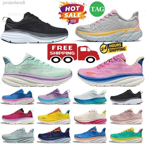 

9 Bondi Clifton 8 Running Shoes for Harbor Men Women Kawana Mafate Elevon Designer Sneakers hiking shoe breathable Outdoor Sports Trainers, Red