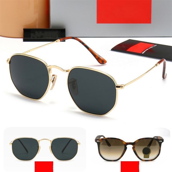 

Brand Eyewear Women Sunglasses Designer Hexagonal Fashion Men Classic Polaroid Metal Frame Glass Lenses Sunnies With Bo