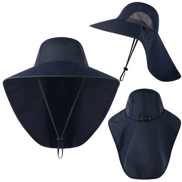 

Summer UPF50+ Sun Hat For Women Men Breathale Mesh Bucket Hat With Neck Flap Outdoor Long Wide Brim Hiking Fishing Hats, Select