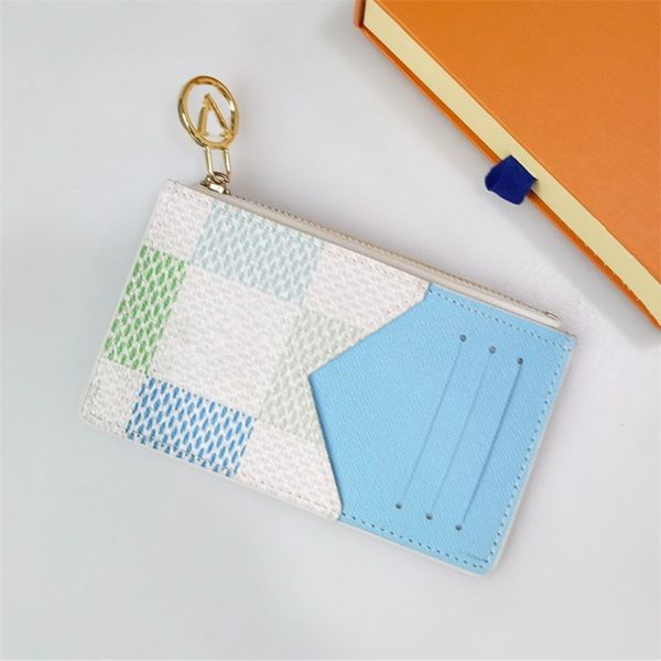 

Woman Designer Wallet Card Holder Short Wallets Purses Fashion Check Holders Handbag Zipper Pocket TOP 2024, Pink(l0g0)