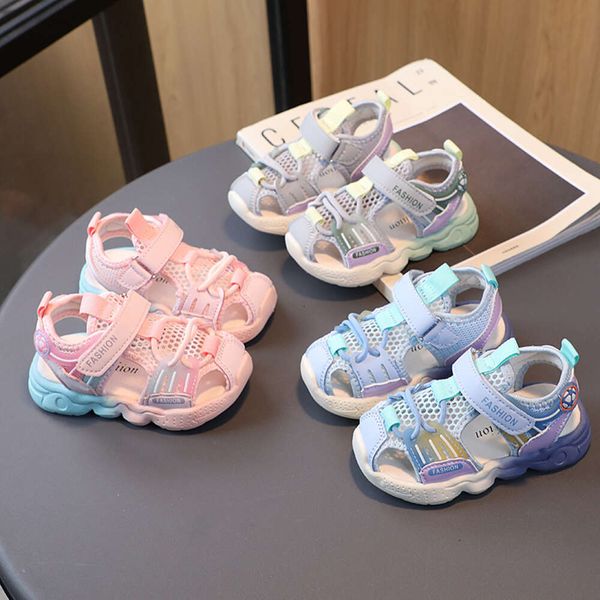 

Gradient Color Soft Sole Kids Sandals Non-Slip 2024 Summer Shoes, Black