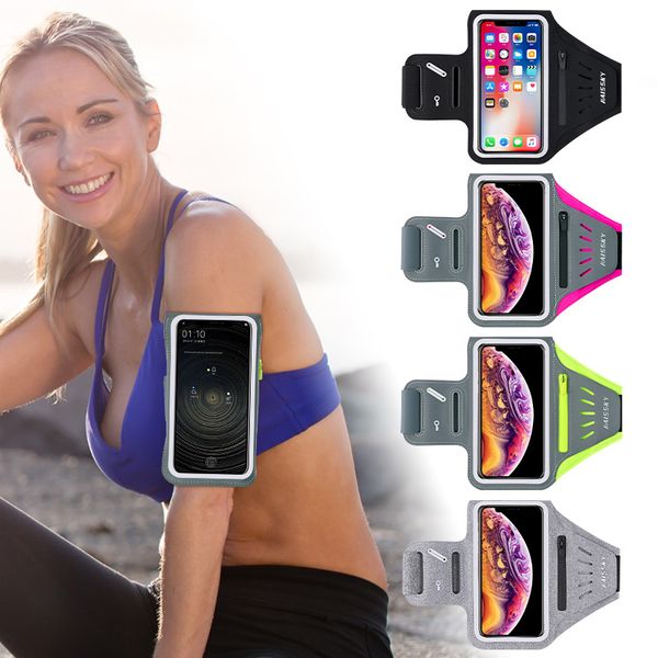 

Designer unisex running arm for outdoor sports and fitness practical arm cover for anti sweat Apple Huawei universal mobile phone arm bag, Black