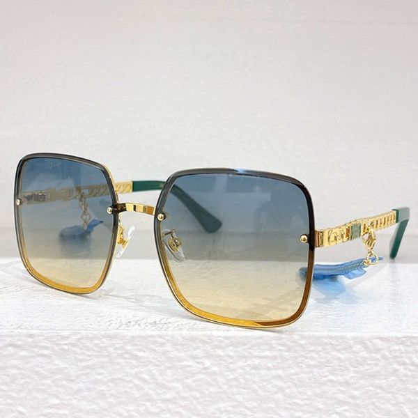 

Luxury Designer Womens Extra Large Sunglasses 9169 Mens Sunglasses Summer Style UV resistant Mirror Leg Chain Connection H Logo Letter Design Wearing Ribbon